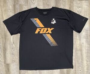 Fox Motocross Shirt Oversize Men’s 2XL Foxtech Black Fox Logo Y2K Grunge
